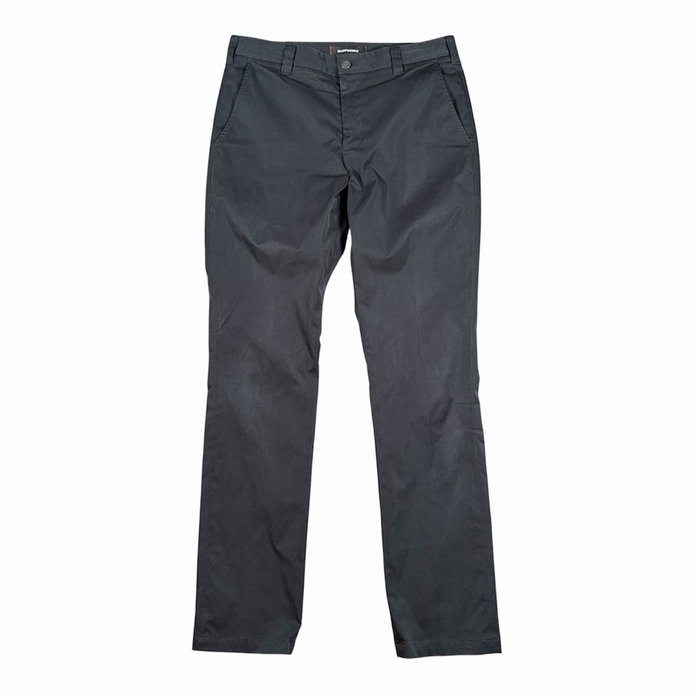 Bluffworks Pants Mens 32x34 Gray Chino Tailored Fit Travel Casual Performance